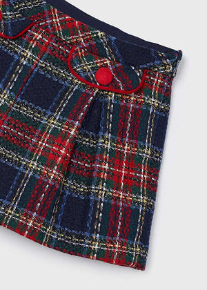 Navy & Cherry Girls Plaid Shorts - Select Size