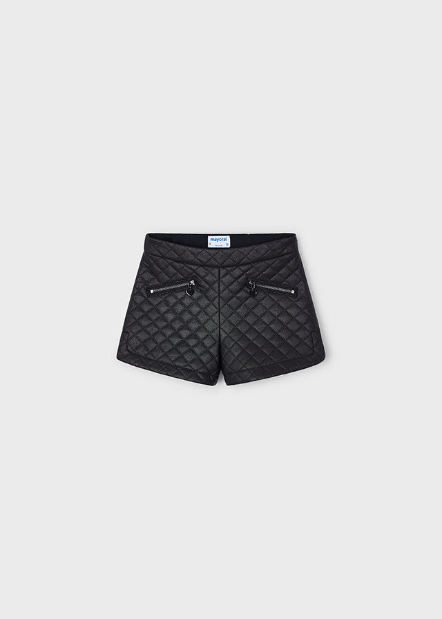 Black Quilted Girls Shorts - Select Size