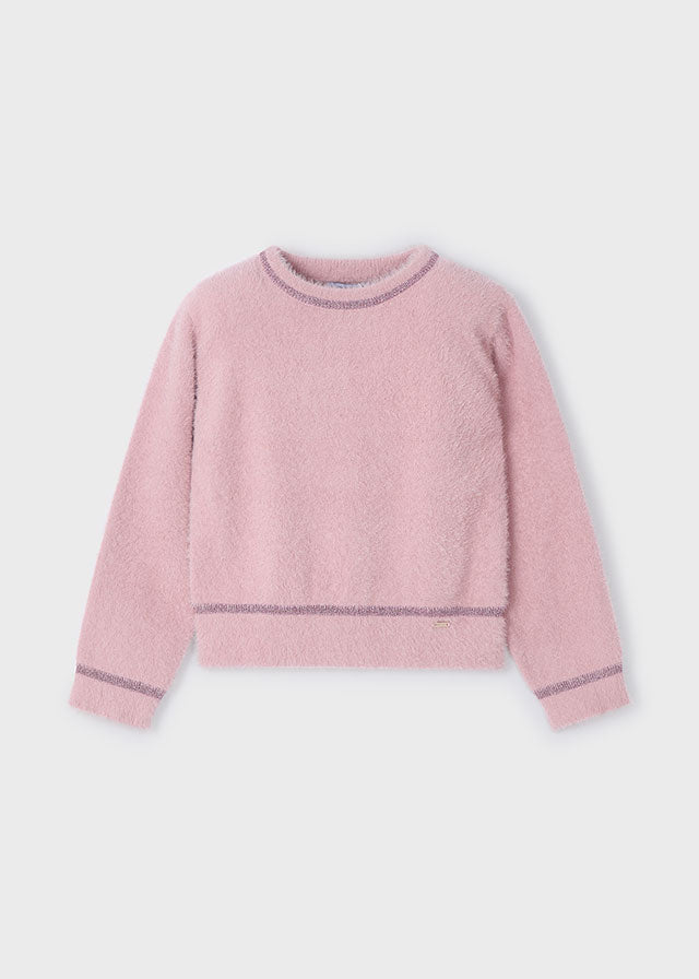 Light Pink Girls Fur Sweater - Select Size