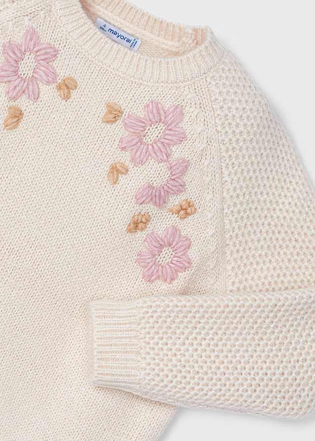 Ginger Embroidered Flowers Sweater - Select Size