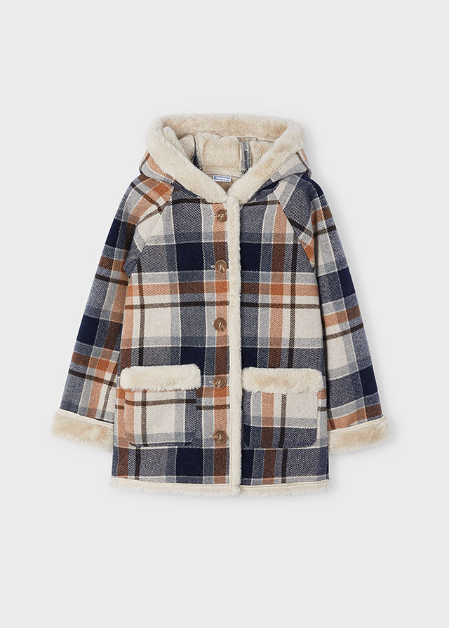 Navy Blue Plaid Girl’s Coat - Select Size