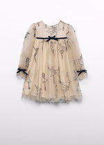 Wheat Tulle Dress w/Flocked Ballerinas - Select Size