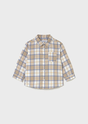 Light Brown LS Checked Shirt - Select Size