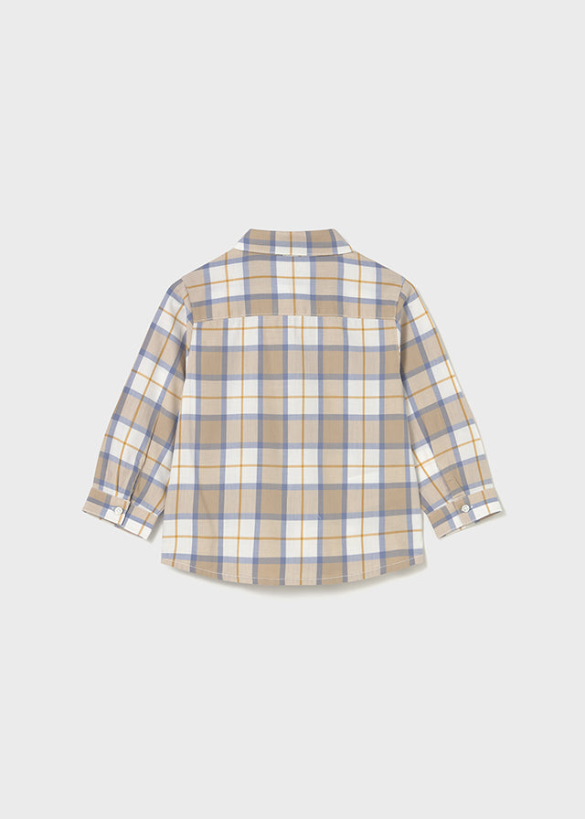 Light Brown LS Checked Shirt - Select Size