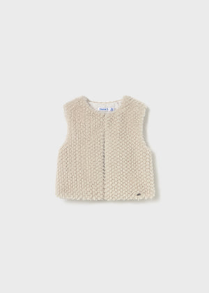 Sand Faux Fur Vest - Select Size