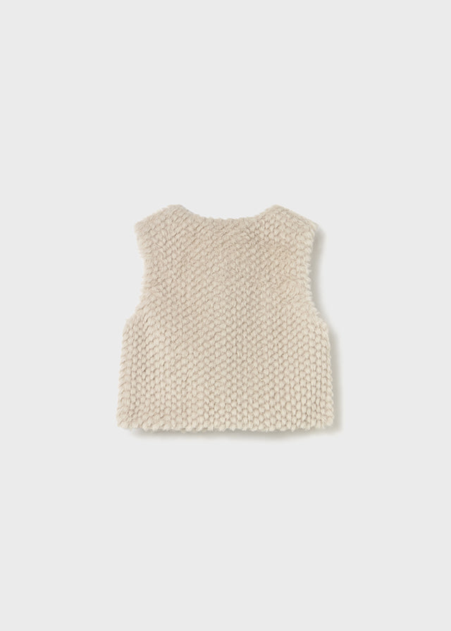 Sand Faux Fur Vest - Select Size