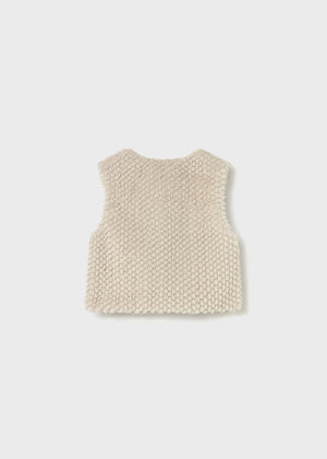 Sand Faux Fur Vest - Select Size
