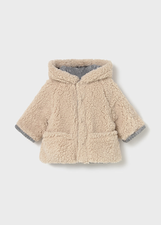 Grey Reversible Shearling Boys Coat - Select Size