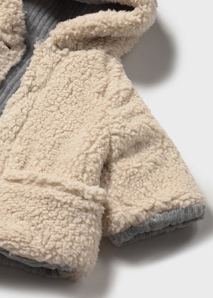 Grey Reversible Shearling Boys Coat - Select Size