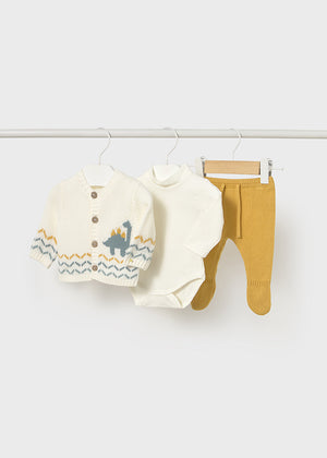 White Dinosaur 3-Piece Set - Select Size
