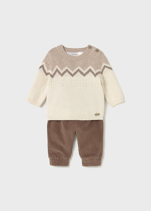 Brown Zigzag 2-Piece Set - Select Size