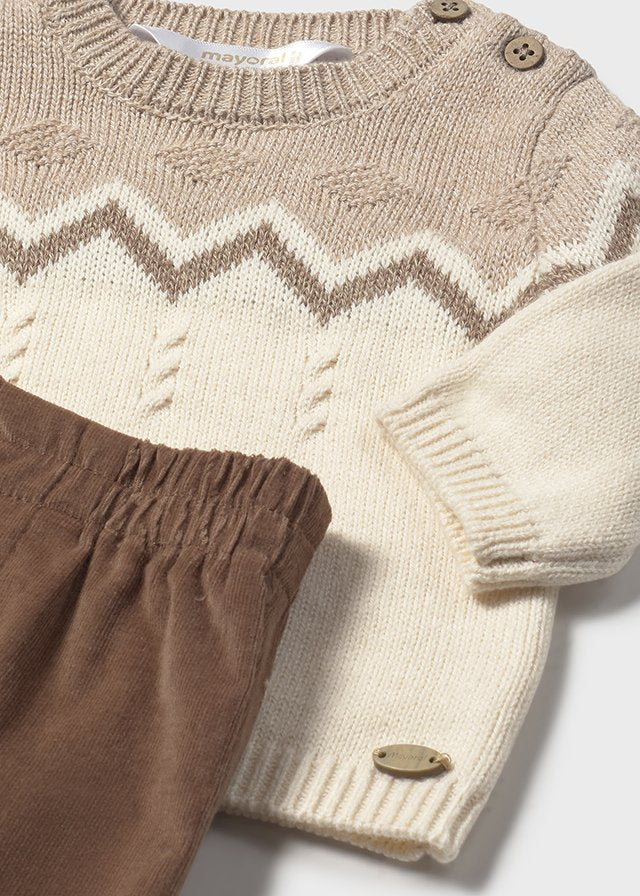 Brown Zigzag 2-Piece Set - Select Size