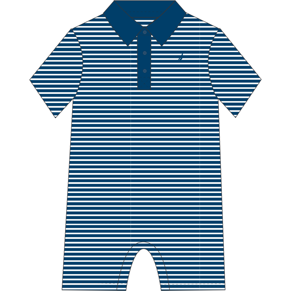 Banks Polo Navy Striped Romper - Select Size