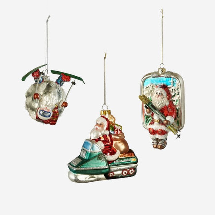 Winter Sports Santa Ornament