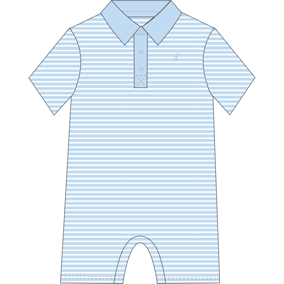 Banks Polo Lt. Blue Striped Romper - Select Size