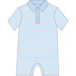 Banks Polo Lt. Blue Striped Romper - Select Size