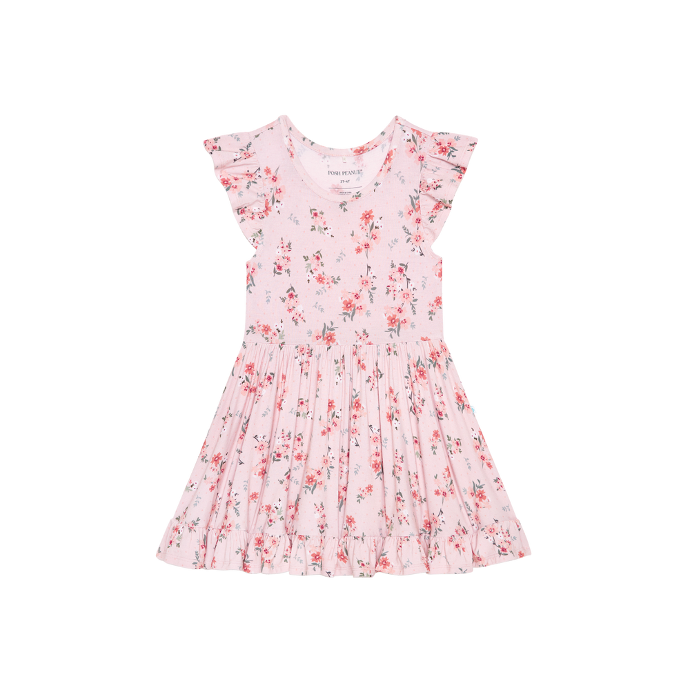 London Cap Sleeve Ruffled Twirl Dress - Select Size