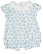 Blue Crystal Hearts Girl's Romper - Select Size