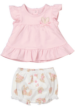 Baby Pink Shirt w/White Short Set- Select Size