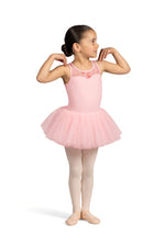 CL5235 - Girls Candy Pink Mesh Tank Tutu Leotard - Select Size
