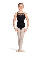 CL5237 - Girls Black Cross Back Cami Leotard - Select Size