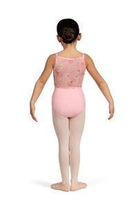 CL5247 - Girls Candy Pink Mesh Back Cami Leotard - Select Size