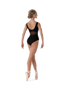 L4105B - Ladies Square Neck Tank Leotard in Black - Select Size