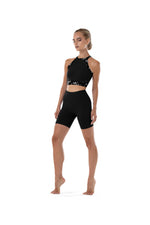 Z4103 - Ladies High Neck Crop Top in Black - Select Size