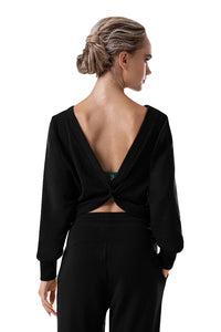 Z4149 - Ladies Reversible Twist Top in Black - Select Size