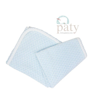 Paty Swaddle Blanket - White with Trim & Bow - Select Color