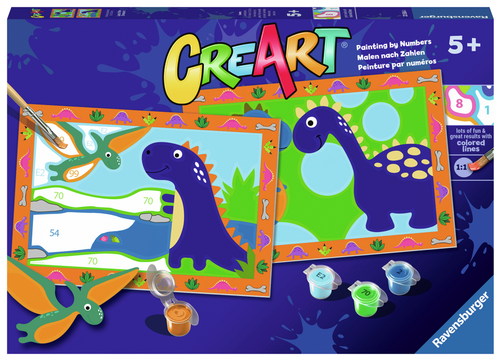 Land of the Dinosaurs CreArt Jr Paint By Numbers Kit