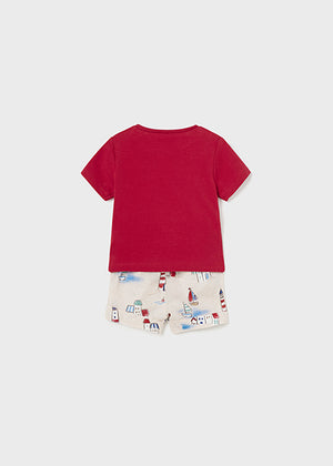 Red Shirt w/Khaki Short Set - Select Size
