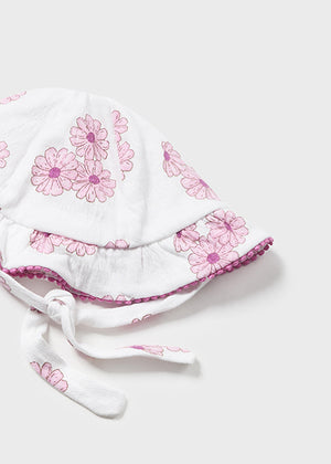 Pink Floral Girl's Romper & Hat Set - Select Size