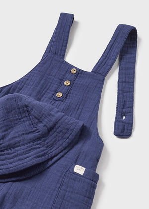 Ink Blue 3-Piece Overalls, Shirt & Hat Set - Select Size