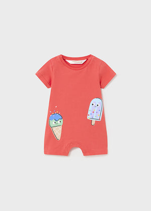 Solid Papaya Boys Short Sleeve Onesie - Select Size