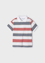 Red, White, & Blue Striped Polo Shirt - Select Size