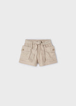 Khaki Girls Paperbag Shorts - Select Size