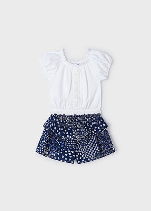 Ink Blue Flutter Short & Shirt Set - Select Size