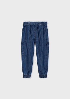 Dark Blue Tencel Girls Pants - Select Size