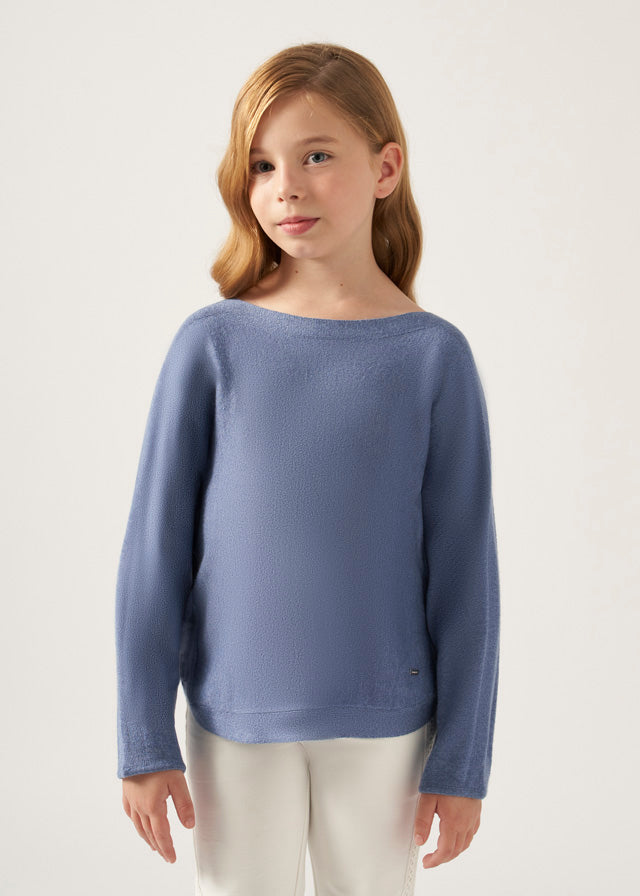 Heather Cobalt Girls Sweater - Select Size