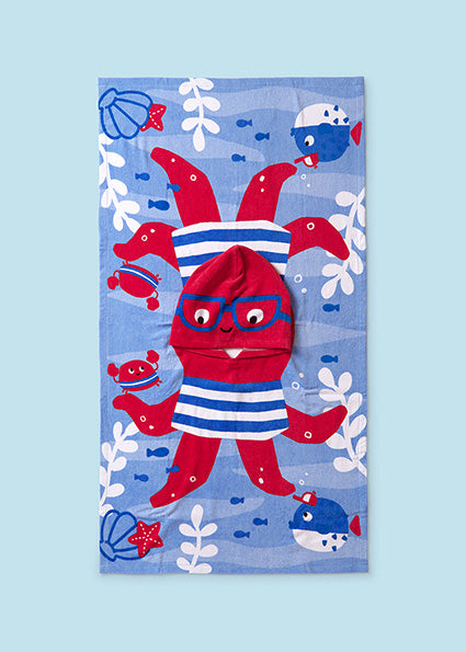 Mars Red Octopus Hooded Towel