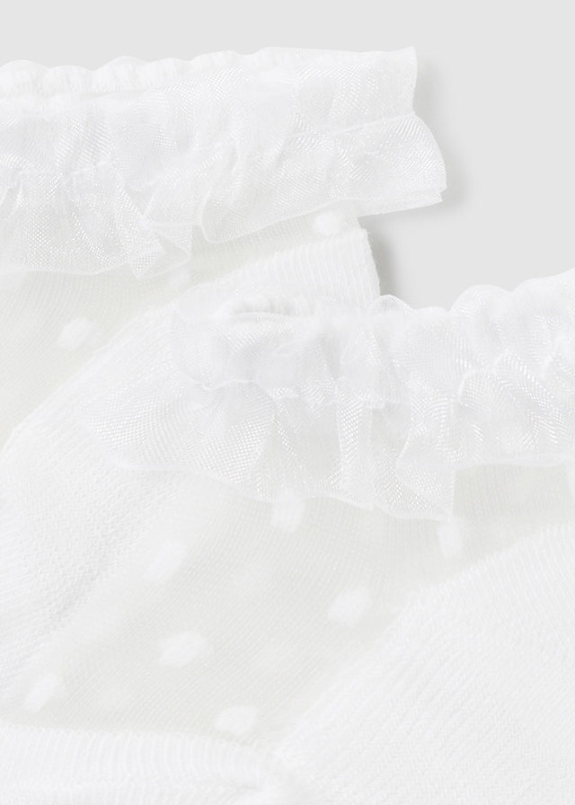 White Plumeti Infant Socks - Select Size