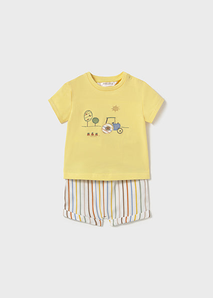 Lemon Farm Shirt w/Multi Stripe Short Set - Select Size