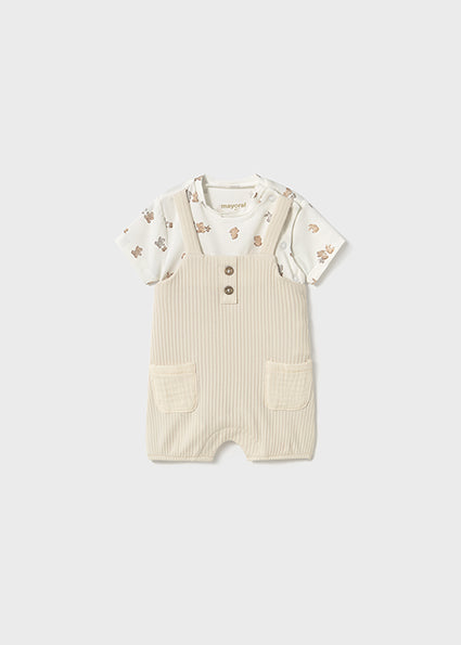 Ceramic Simulated Dungaree Romper - Select Size