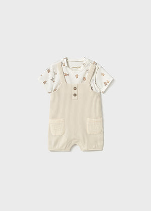 Ceramic Simulated Dungaree Romper - Select Size