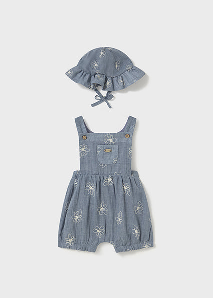 Blue Overalls w/Hat Set - Select Size