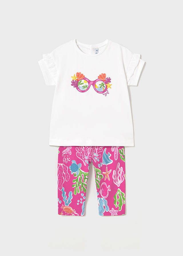 Fuchsia Sunglasses Shirt & Leggings Set - Select Size