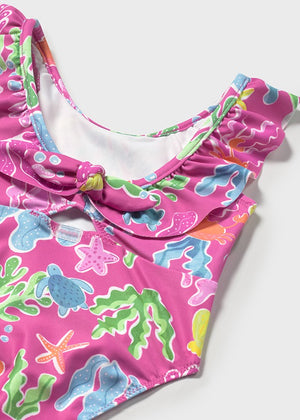 Fuchsia Sea Life Girls Swimsuit - Select Size