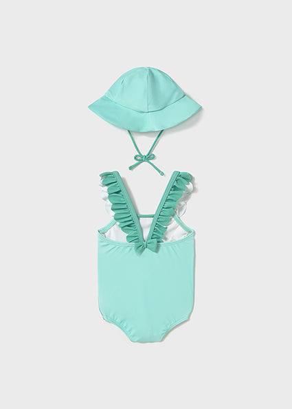 Mermaid Bathing Suit w/Hat- Select Size
