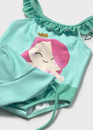 Mermaid Bathing Suit w/Hat- Select Size